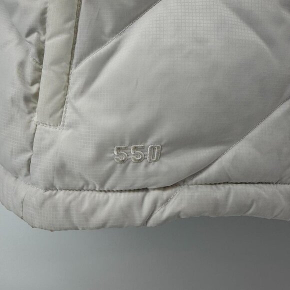 NORTH FACE 550 GOOSE DOWN PUFFER WHITE VEST WOMENS Large - Picture 2 of 7